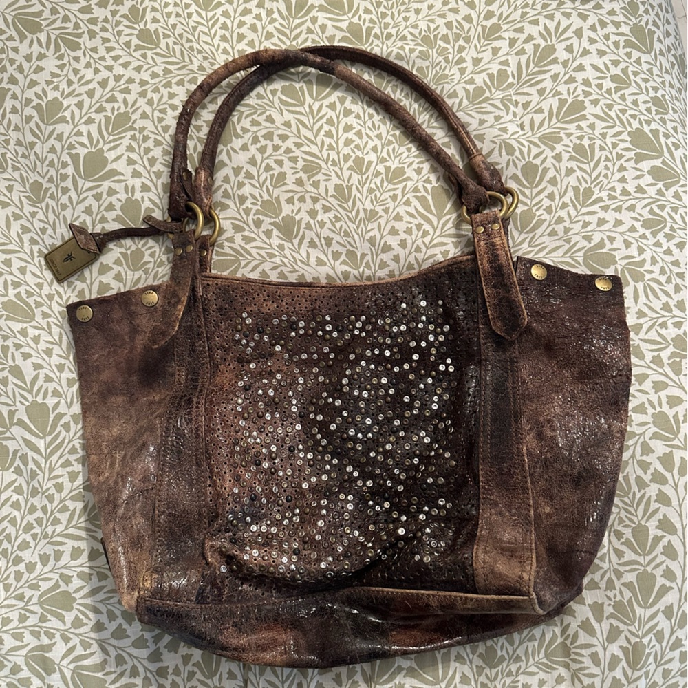 Frye Embellished Leather Shoulder Bag